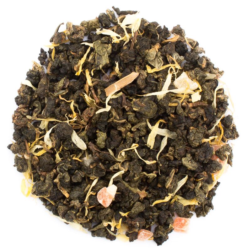 Flavored loose green tea